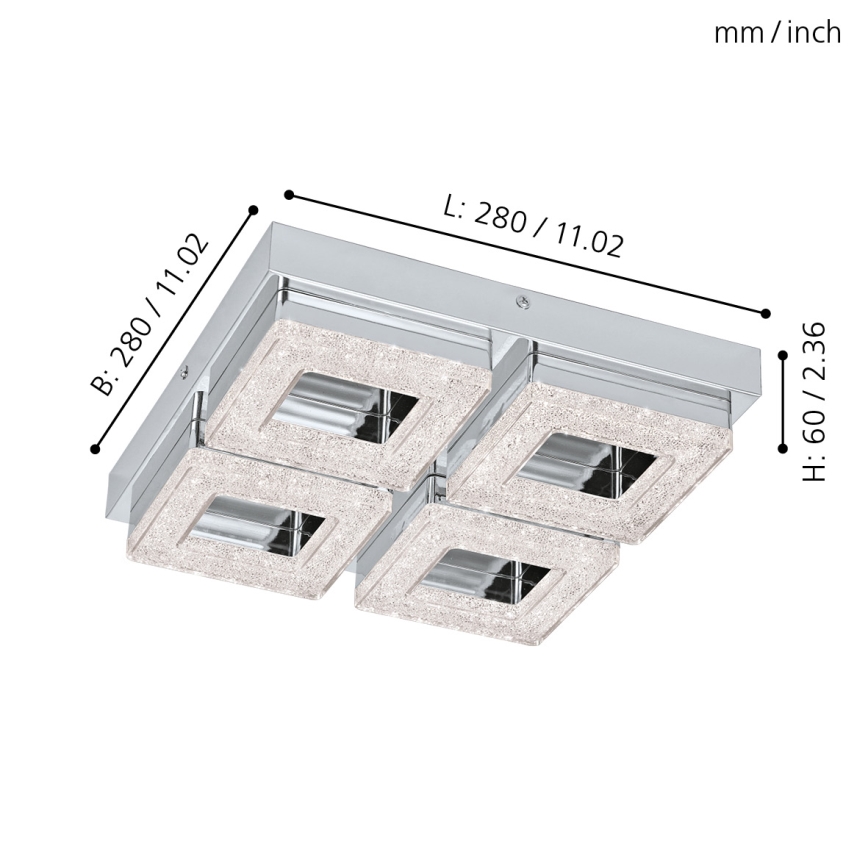 Eglo - Lampada da soffitto LED 4xLED/4W/230V