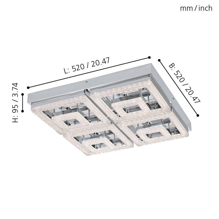 Eglo - Plafoniera LED di cristallo LED/48W/230V