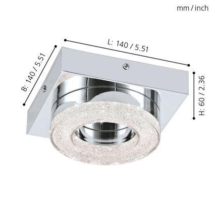 Eglo - Plafoniera LED di cristallo LED/4W/230V