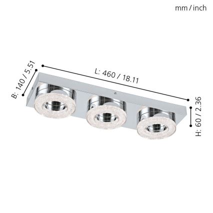 Eglo - Lampada da soffitto LED 3xLED/4W/230V