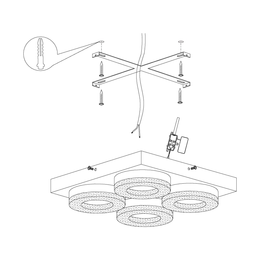 Eglo - Lampada da soffitto LED 4xLED/4W/230V