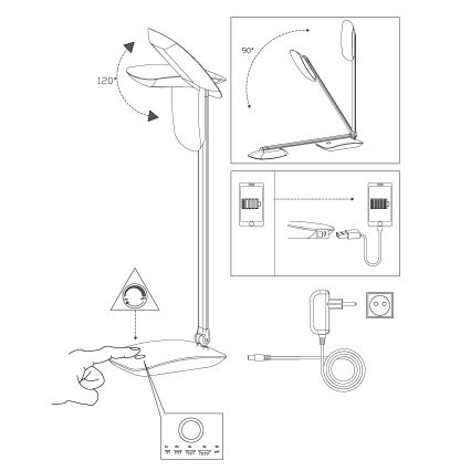 Eglo - LED Lampada da tavolo dimmerabile LED/4,5W/USB