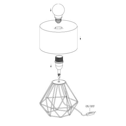 Eglo - Lampada da tavolo 1xE14/60W/230V