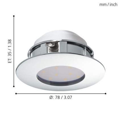 Eglo - Set di 3 faretti da incasso a LED PINEDA LED/4,9W/230V