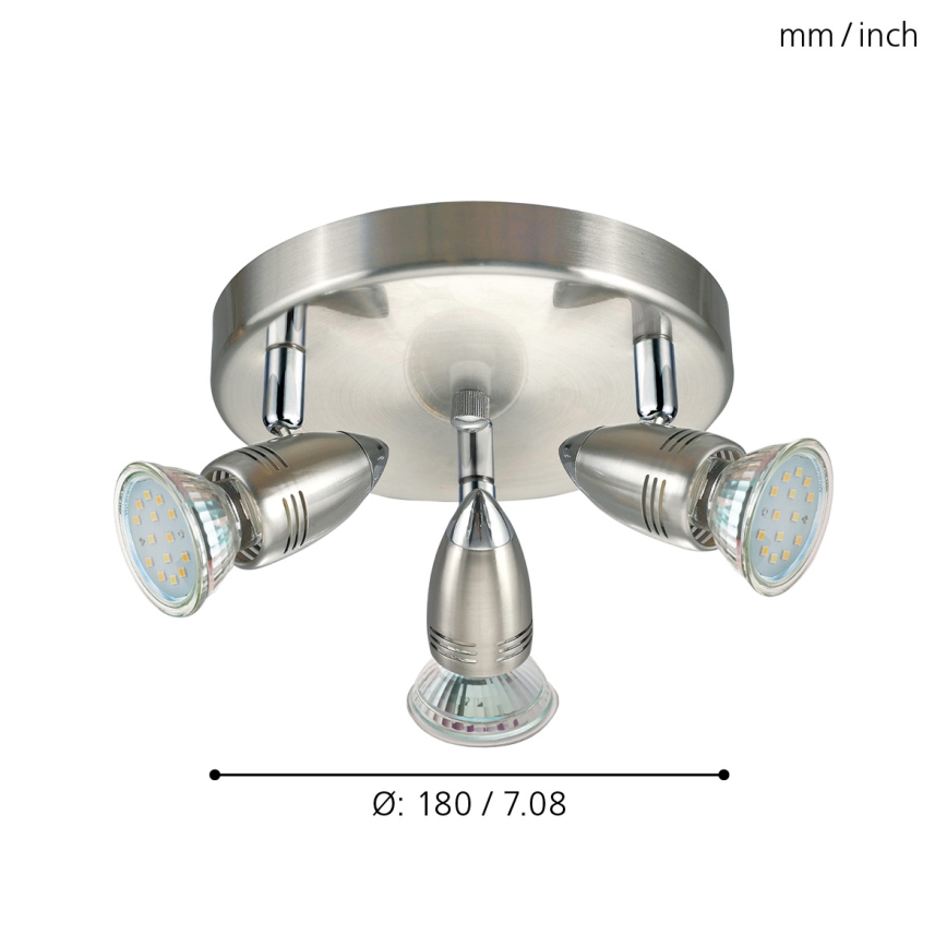 Eglo - Faretto 3xGU10-LED/3W/230V
