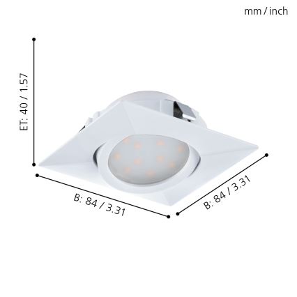 Eglo - Set da 3 faretti da incasso LED PINEDA LED/4,9W/230V