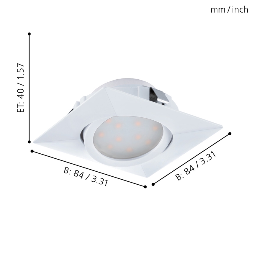 Eglo - Set da 3 faretti da incasso LED PINEDA LED/4,9W/230V