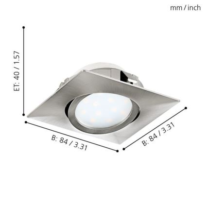 Eglo - Set da 3 faretti LED da incasso PINEDA LED/4,9W/230V