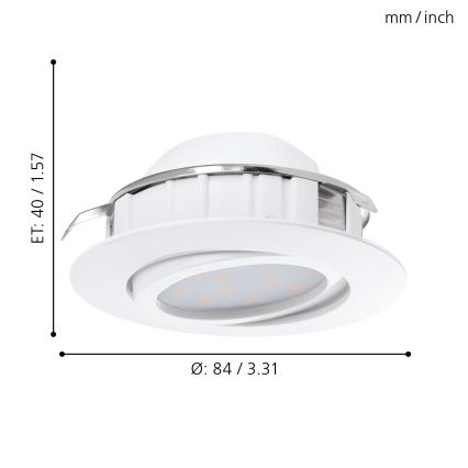 Eglo - SET 3x Lampada LED da incasso PINEDA 1xLED/4,9W/230V