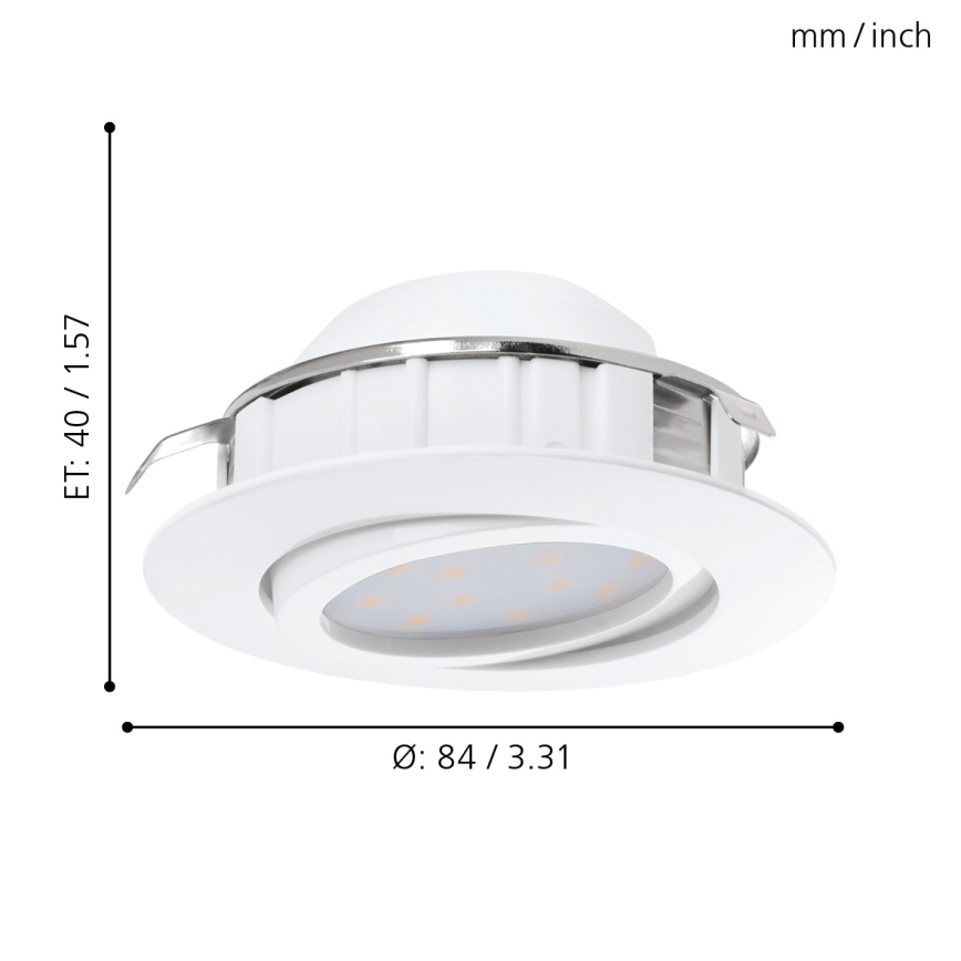 Eglo - SET 3x faretto da incasso a LED PINEDA LED/4,9W/230V