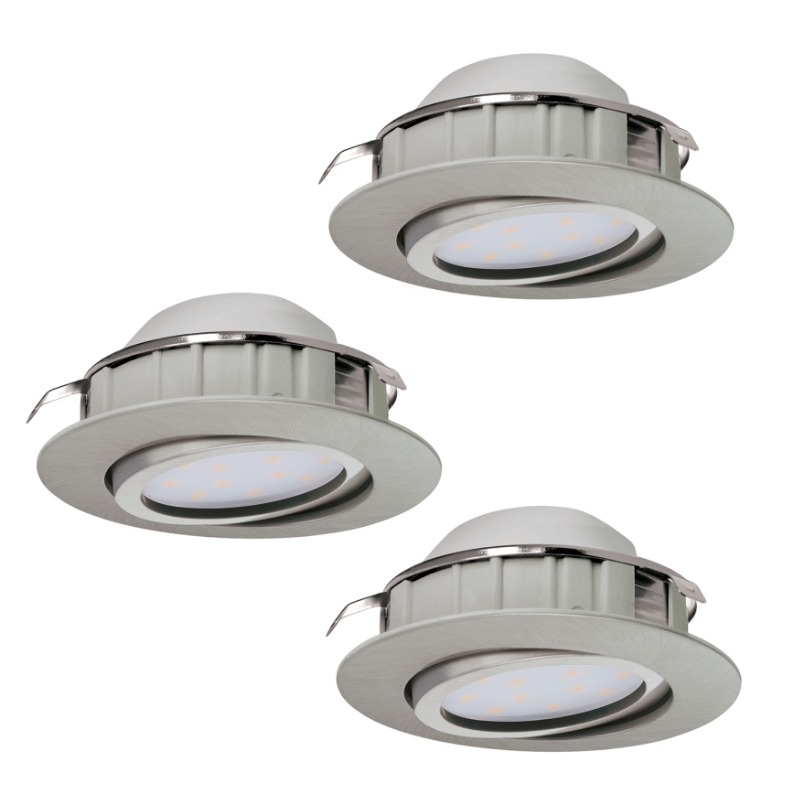 Eglo - KIT 3x Lampada LED da incasso PINEDA 1xLED/4,9W/230V