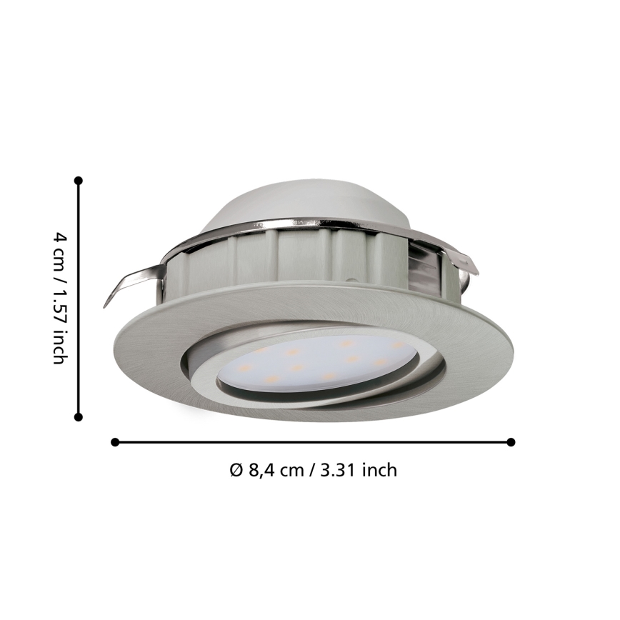 Eglo - KIT 3x Lampada LED da incasso PINEDA 1xLED/4,9W/230V