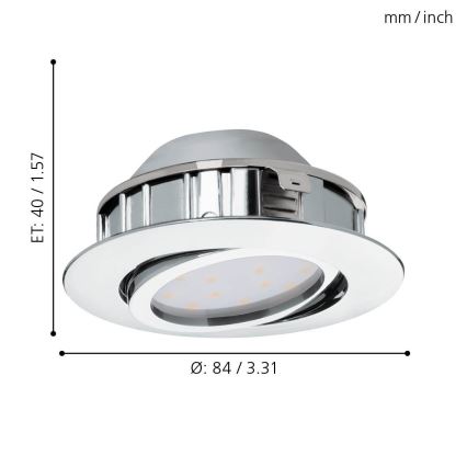 Eglo 95855- Faretto LED da incasso PINEDA LED/5,5W/230V