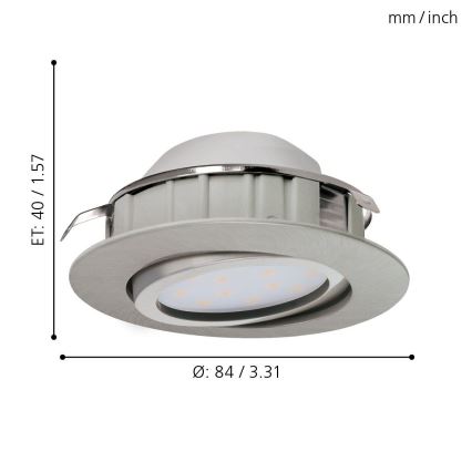 Eglo - Set da 3 faretti da incasso LED PINEDA LED/6W/230V