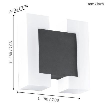 Eglo - Applique a LED da esterno 2xLED/4,8W