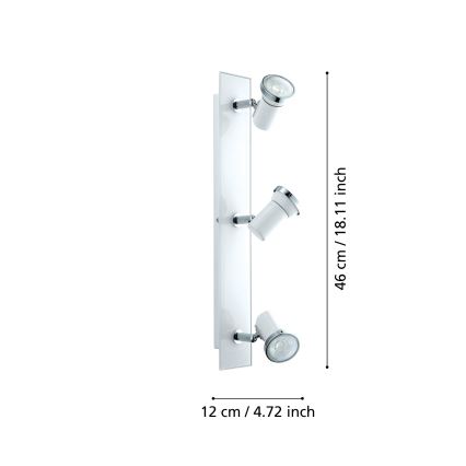 Eglo - Faretto LED da bagno 3xGU10-LED/3,3W/230V