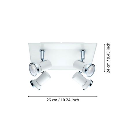 Eglo - Faretto LED da bagno 4xGU10-LED/3,3W/230V