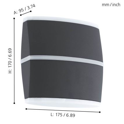 Eglo - Applique a LED da esterno 2xLED/6W