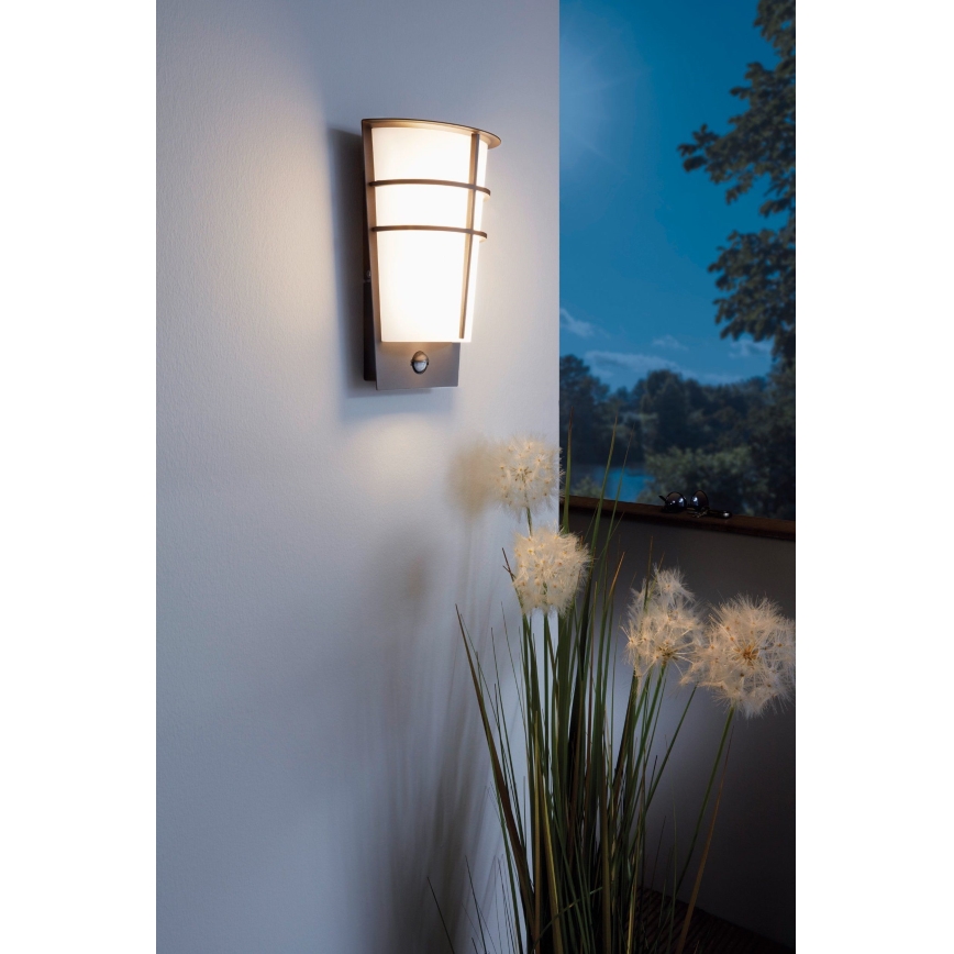 Eglo 96017 - Lampada da parete LED per esterni con sensore BREGANZO 1 2xLED/2,5W IP44