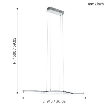 Eglo 96101 - Lampadario LED LASANA 2 2xLED/10,5W/230V