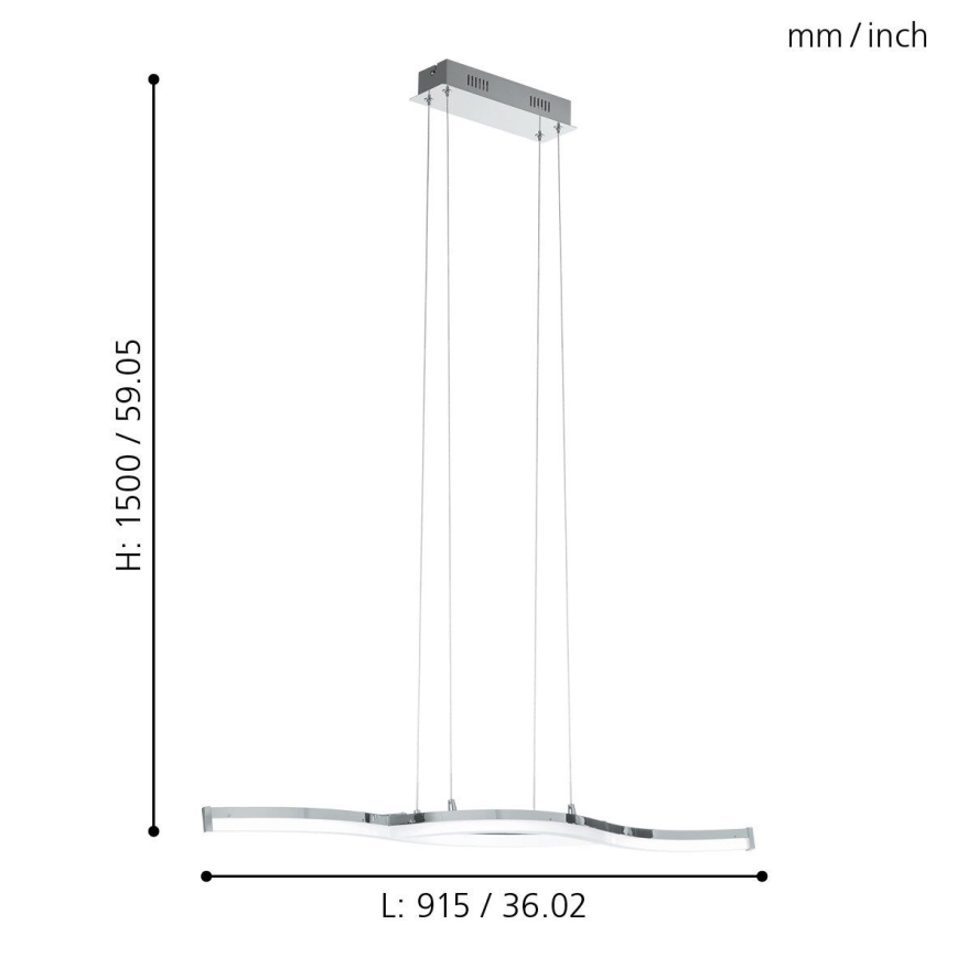 Eglo 96101 - Lampadario LED LASANA 2 2xLED/10,5W/230V