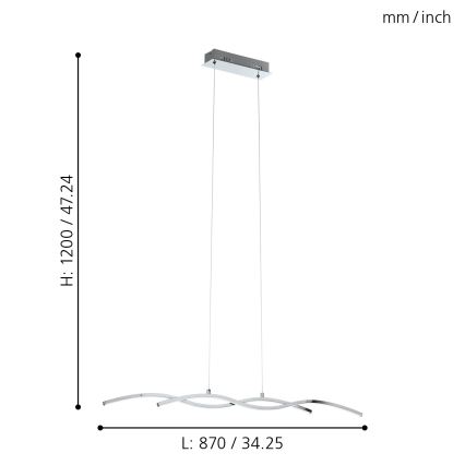 Eglo - Lampadario 2xLED/9W/230V