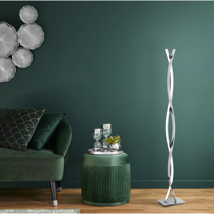 Eglo - Lampada da terra a LED 36 W, 230 V, cromo lucido