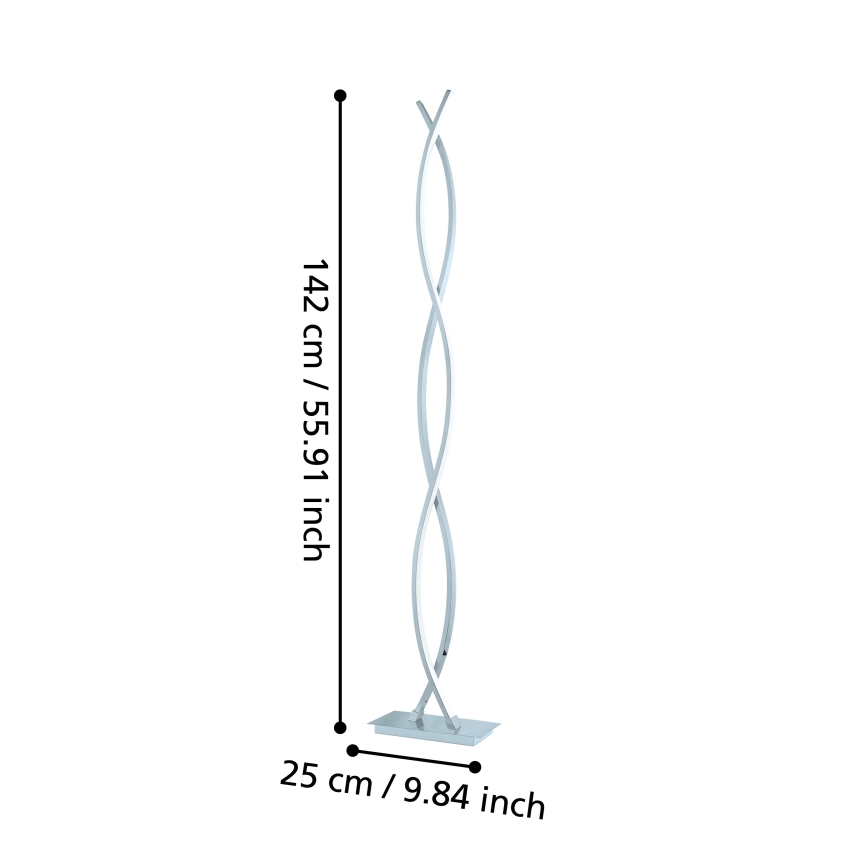 Eglo - Lampada da terra a LED 36 W, 230 V, cromo lucido