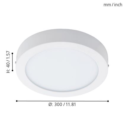 Eglo 96168 - Plafoniera da bagno a LED FUEVA 1 LED/22W/230V IP44 Ø 30 cm