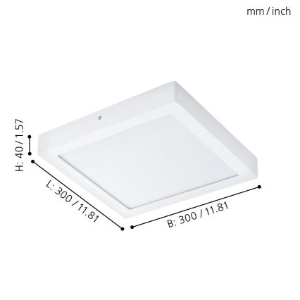 Eglo 96169 - Plafoniera a LED per bagno FUEVA 1 LED/22W/230V IP44 30x30 cm