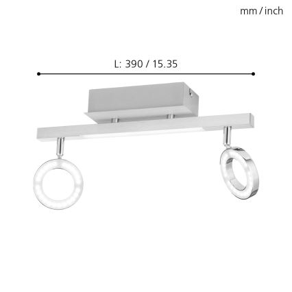 Eglo - Faretto 2xLED/3,2W + LED/3,3/230V