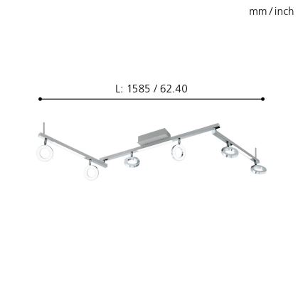 Eglo - Faretto 6xLED/3,2W + 3xLED/3,3/230V