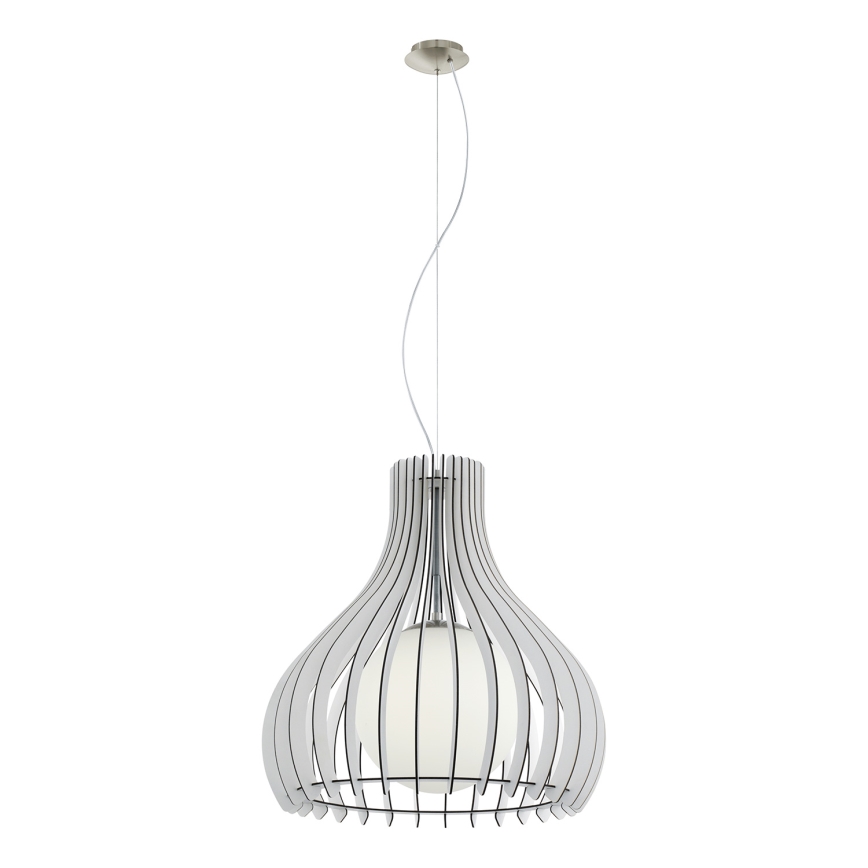 Eglo 96211 - Lampada a sospensione su cavo TINDORI 1xE27/60W/230V Ø 50 cm bianca