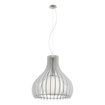 Eglo 96211 - Lampadario sospeso su cavo TINDORI 1xE27/60W/230V Ø 50 cm bianco