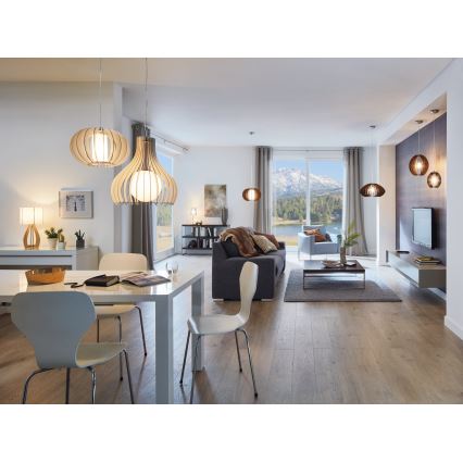 Eglo 96211 - Lampadario sospeso su cavo TINDORI 1xE27/60W/230V Ø 50 cm bianco