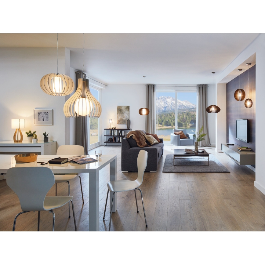 Eglo 96211 - Lampadario sospeso su cavo TINDORI 1xE27/60W/230V Ø 50 cm bianco