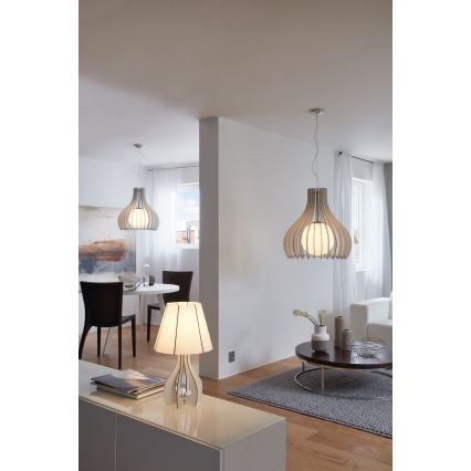 Eglo 96211 - Lampadario sospeso su cavo TINDORI 1xE27/60W/230V Ø 50 cm bianco