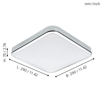Eglo - Plafoniera da bagno LED/16W/230V IP44
