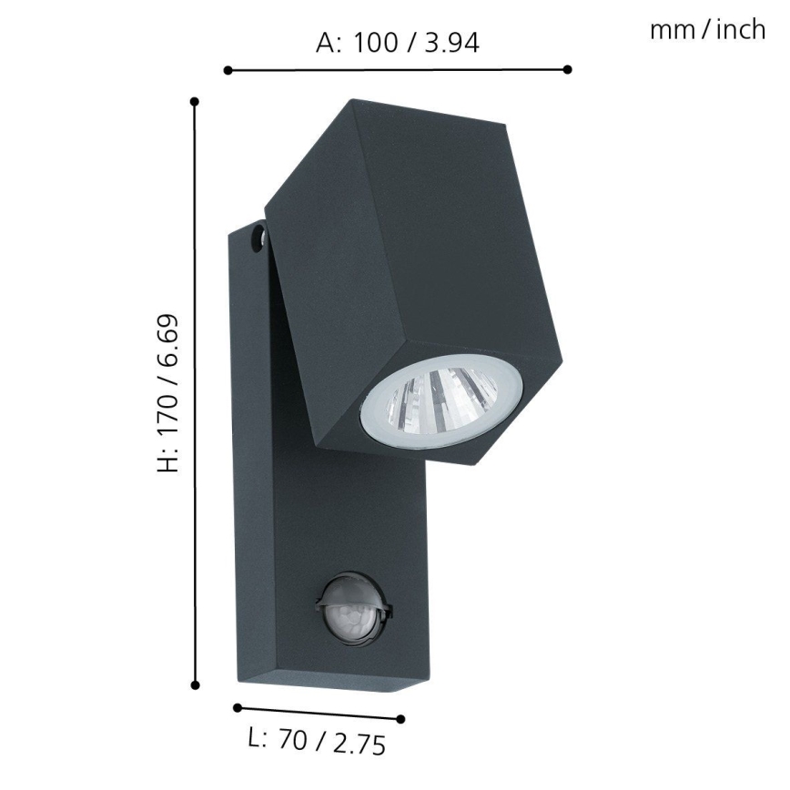 Eglo - Applique a LED da esterno con sensore LED/5W/230V