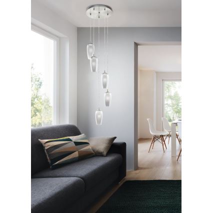 Eglo 96345 - Lampadario LED a sospensione con filo FARSALA 5xG9/2,5W/230V