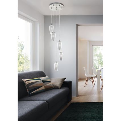 Eglo 96345 - Lampadario LED sospeso a cavo FARSALA 5xG9/2,5W/230V