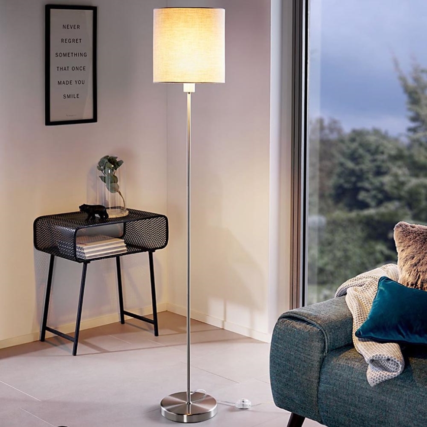 Eglo 96377 - Lampada da terra PASTERI 1xE27/60W/230V Ø 28 cm, grigio