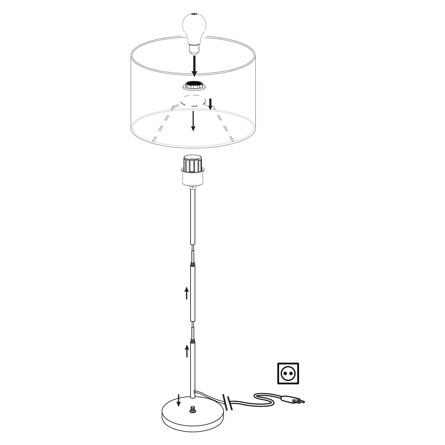 Eglo 96377 - Lampada da terra PASTERI 1xE27/60W/230V Ø 28 cm, grigio