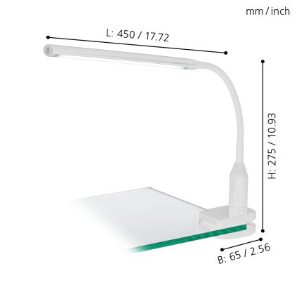 Eglo - Lampada con morsetto LED LED/4,5W/230V bianca