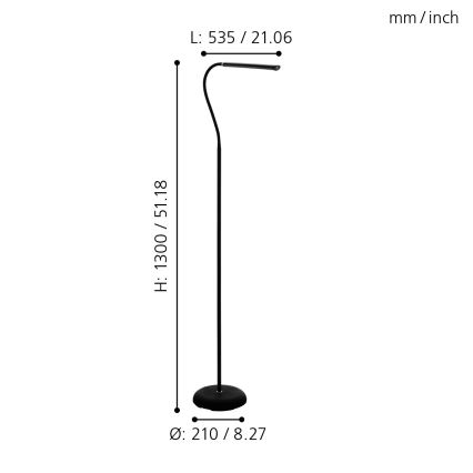 Eglo - LED Dimmerabile touch lampada con piedistallo LED/4,5W/230V