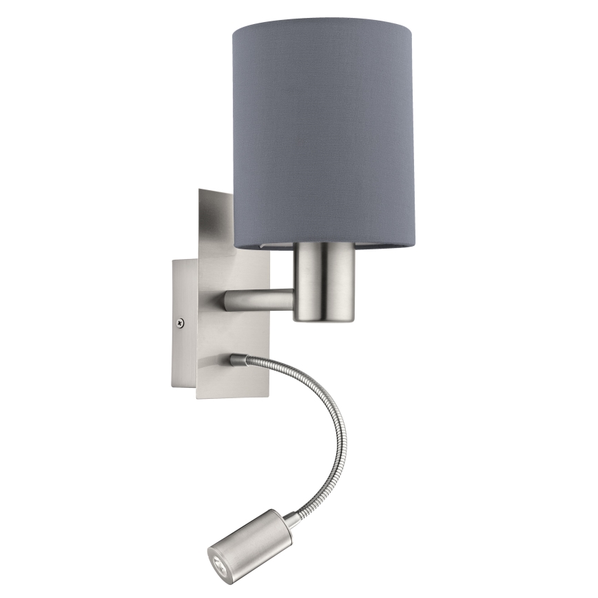 Eglo - Lampada LED flessibile 1xE27/40W+LED/3,8W grigio