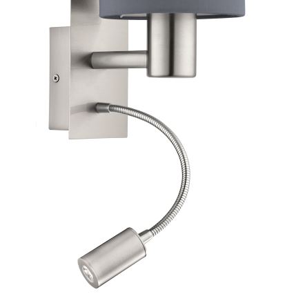 Eglo - Lampada LED flessibile 1xE27/40W+LED/3,8W grigio