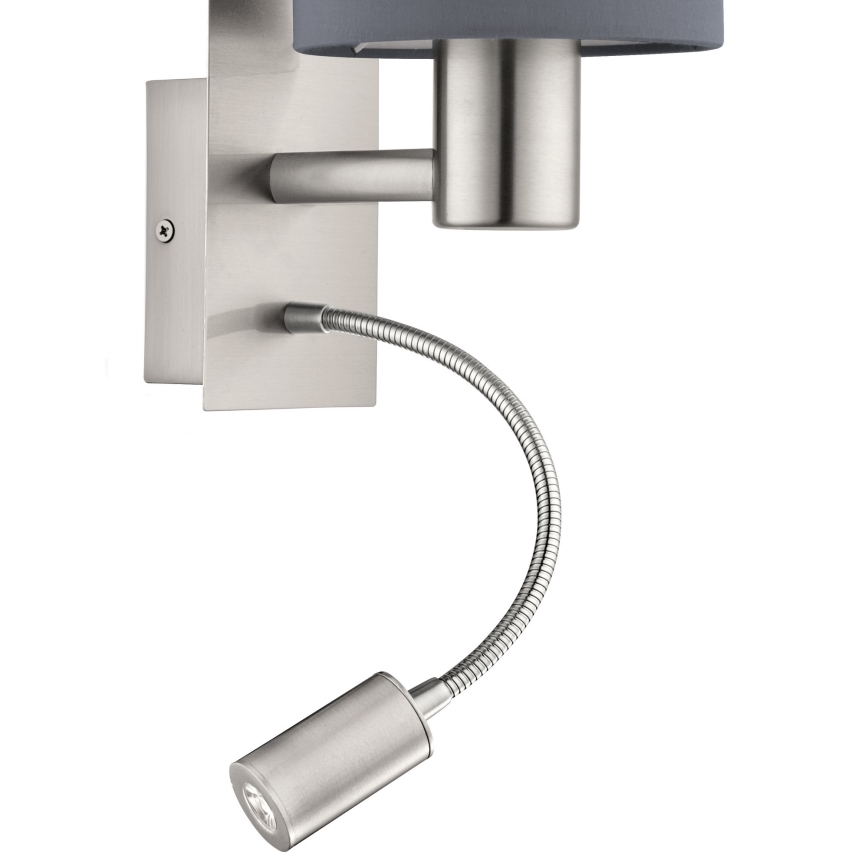 Eglo - Lampada LED flessibile 1xE27/40W+LED/3,8W grigio