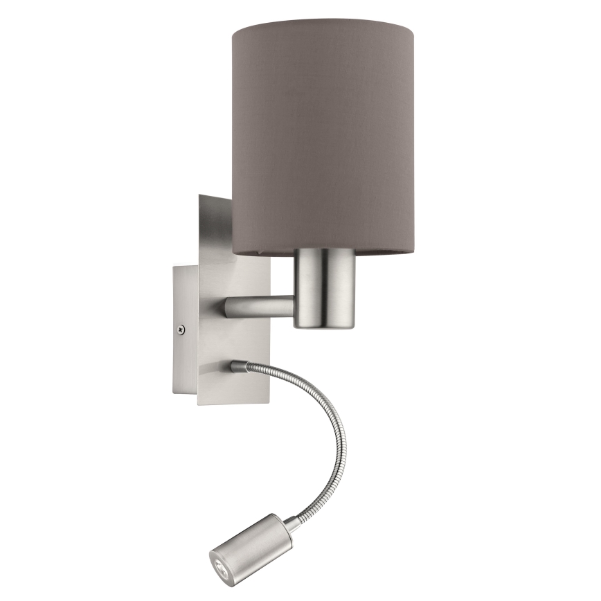 Eglo - Lampada LED flessibile 1xE27/40W+LED/3,8W grigio