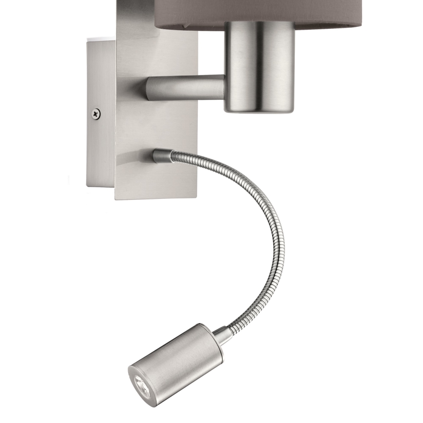 Eglo - Lampada LED flessibile 1xE27/40W+LED/3,8W grigio